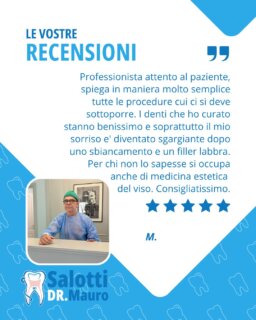 💙 La fiducia dei nostri pazienti è il riconoscimento più importante.
Dietro ogni recensione c'è una persona che ha scelto di affidarsi a noi per prendersi cura della propria salute, del proprio sorriso e del proprio benessere.
Leggere le vostre parole ci ricorda quanto siano importanti, oltre alla competenza e alla tecnologia, anche ascolto, attenzione e rapporto umano.
Grazie a chi ogni giorno ci sceglie e trova il tempo per raccontare la propria esperienza. 🙏
📩 Se ancora non ci conosci, contattaci per una prima consulenza.
#recensione #recensionipazienti #dentista #studioodontoiatrico #sorriso #fiducia #saluteorale #odontoiatria #medicinaestetica #sanbenedettodeltronto