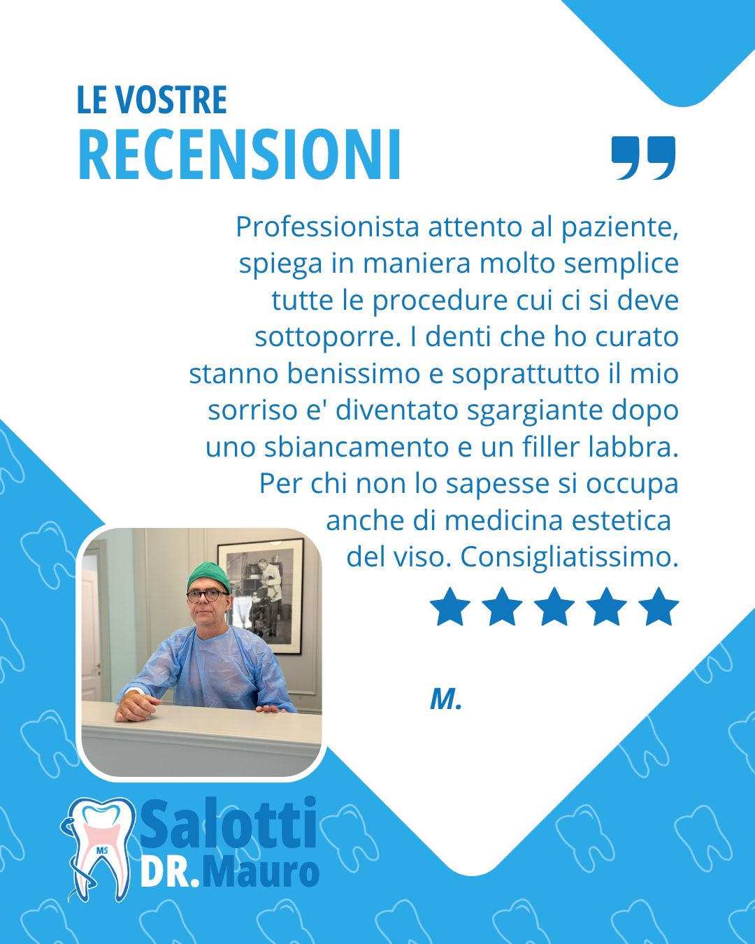 💙 La fiducia dei nostri pazienti è il riconoscimento più importante.
Dietro ogni recensione c'è una persona che ha scelto di affidarsi a noi per prendersi cura della propria salute, del proprio sorriso e del proprio benessere.
Leggere le vostre parole ci ricorda quanto siano importanti, oltre alla competenza e alla tecnologia, anche ascolto, attenzione e rapporto umano.
Grazie a chi ogni giorno ci sceglie e trova il tempo per raccontare la propria esperienza. 🙏
📩 Se ancora non ci conosci, contattaci per una prima consulenza.
#recensione #recensionipazienti #dentista #studioodontoiatrico #sorriso #fiducia #saluteorale #odontoiatria #medicinaestetica #sanbenedettodeltronto